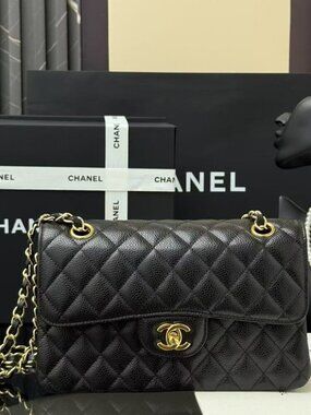 Chanel Classic Cavier Gold Leather Bag